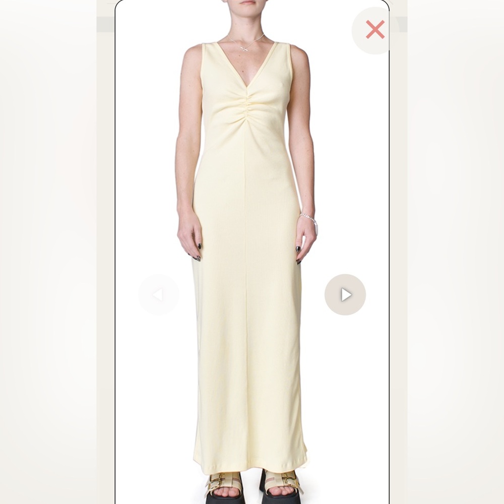 MM6 MAISON MARGIELA Ruched Tank Dress In Yellow Post It